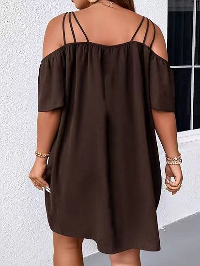 Off-Shoulder Short Dress Plus Size