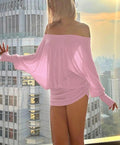 Off-Shoulder Batwing Mini Dress