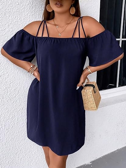 Off-Shoulder Short Dress Plus Size