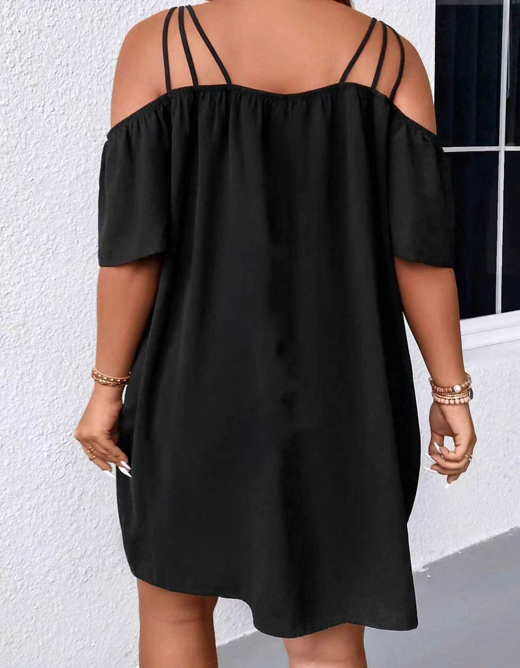 Off-Shoulder Short Dress Plus Size