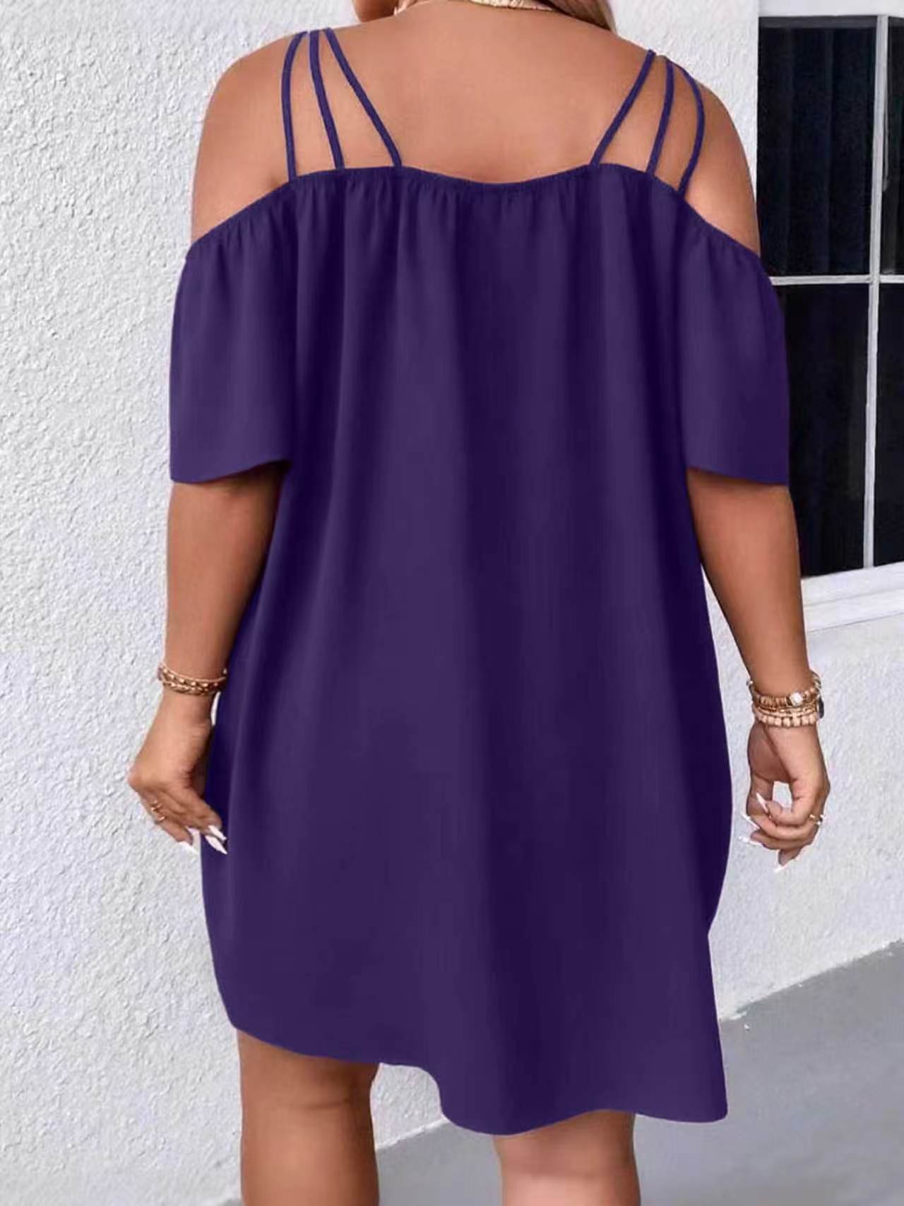 Off-Shoulder Short Dress Plus Size