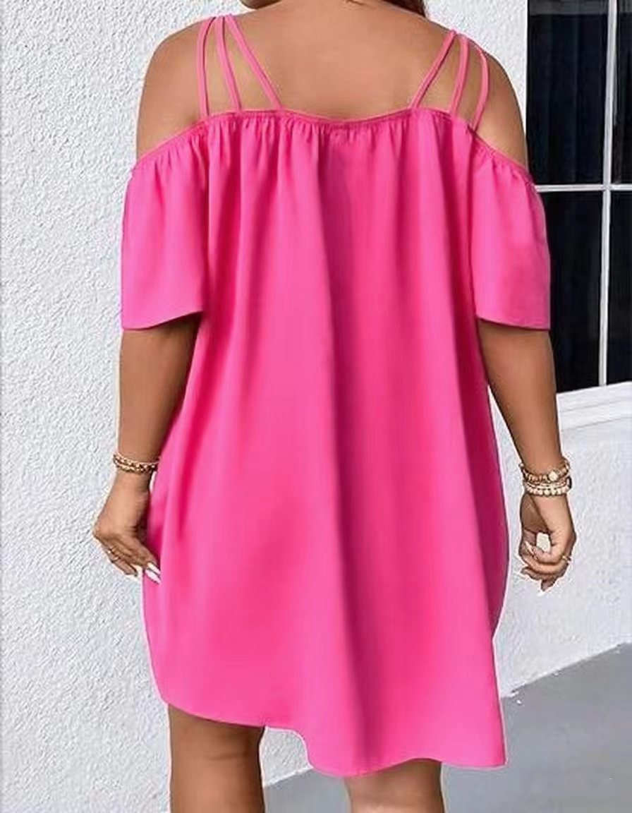 Off-Shoulder Short Dress Plus Size