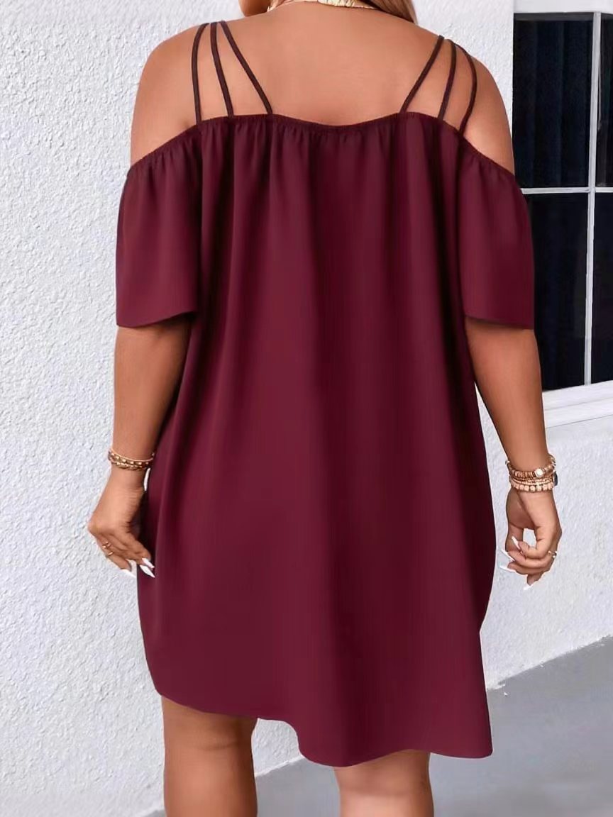 Off-Shoulder Short Dress Plus Size