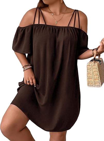 Off-Shoulder Short Dress Plus Size