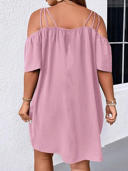 Off-Shoulder Short Dress Plus Size