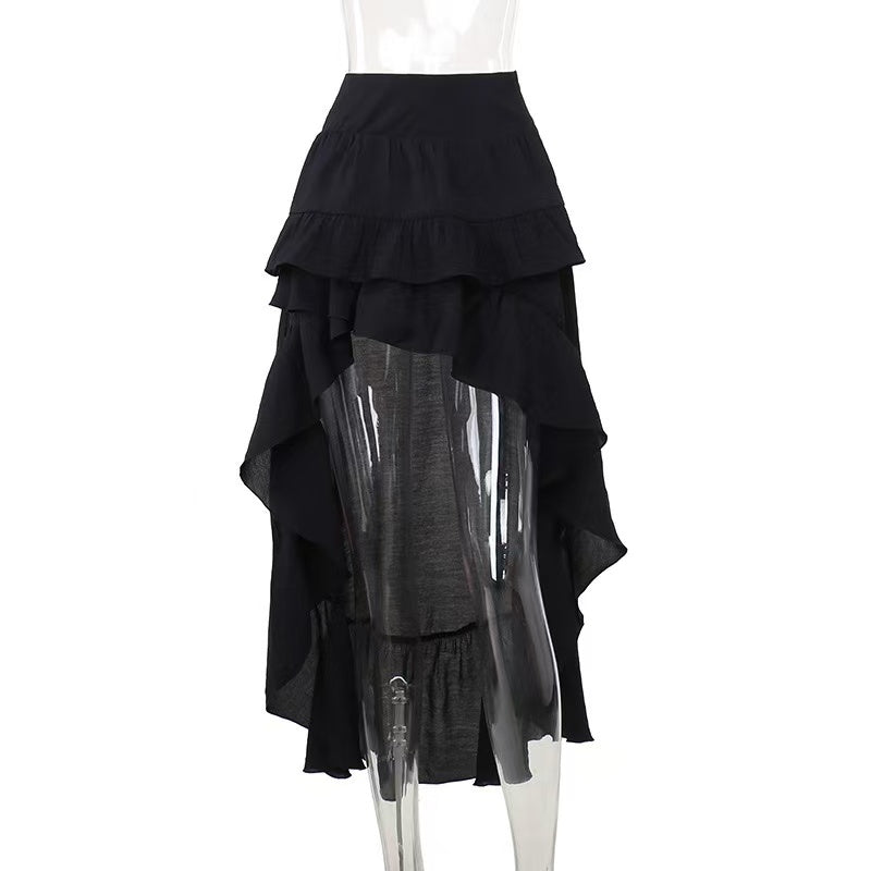 Gothic Hi-Low Ruffle Skirt