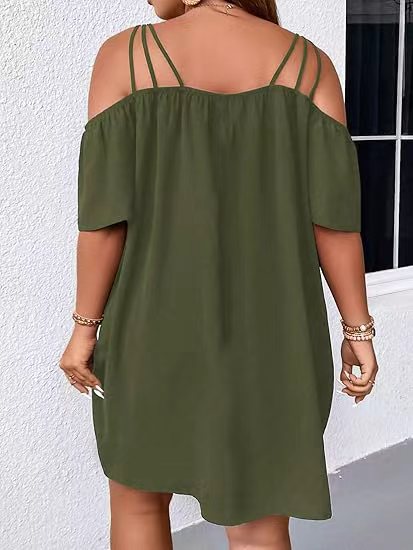 Off-Shoulder Short Dress Plus Size