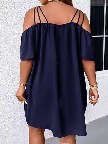 Off-Shoulder Short Dress Plus Size